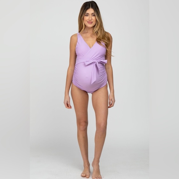 Pinkblush lavender maternity one piece bathing suit nwot - Picture 1 of 7